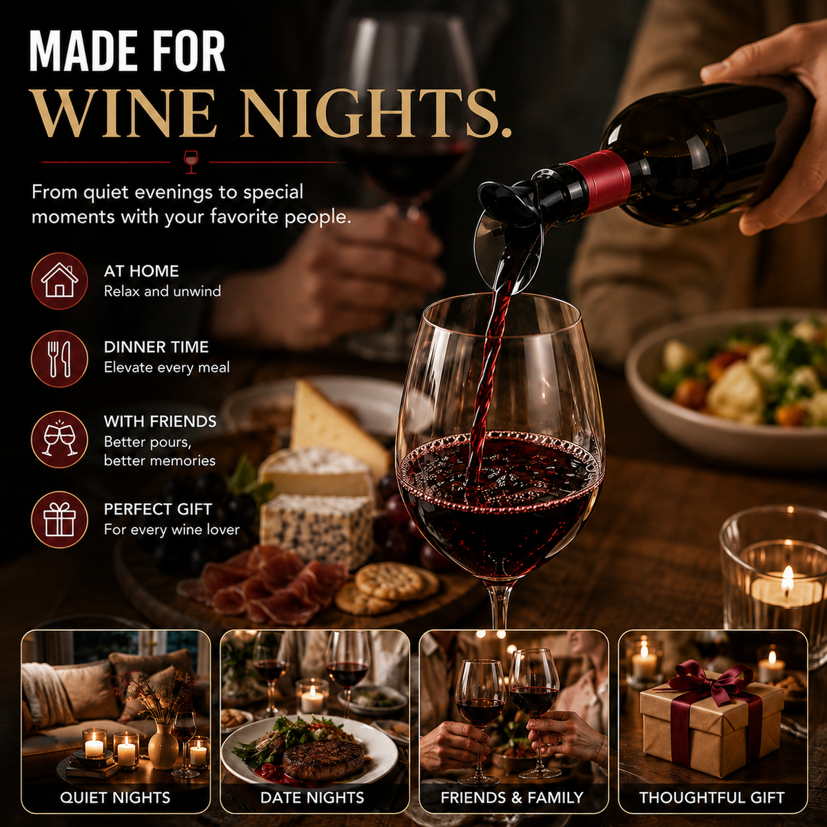 🍷 SPECIAL OFFER | Wine Aerator Pourer & Bottle Stopper – Smoother Pour, Better Aroma, Less Mess