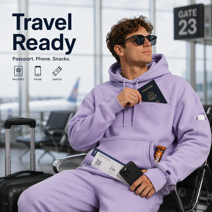 Heavyweight Fleece Hoodie With 6 Pockets - Oversized Zip Up Sweatshirt With Wrist Pocket & Kangaroo Pouch for Men Women