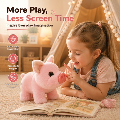 🐷 Hear It Oink! Interactive Plush Pig – The Cutest Cuddle Buddy Kids Can't Put Down 💖