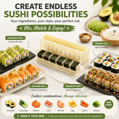 🍣 DIY Sushi Maker Mold Set – Easy Homemade Sushi Roll Tool For Beginners & Family Sushi Nights