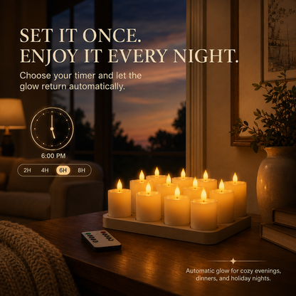 🕯️ Rechargeable Flameless LED Candles with Remote & Timer – Cozy Flickering Glow for Home & Holiday Decor