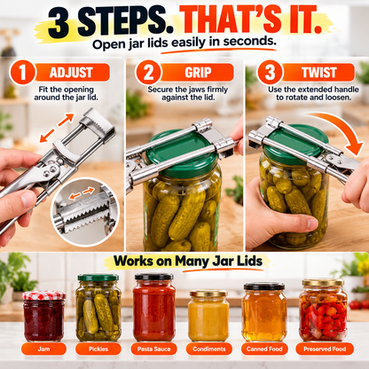 🫙 Easy-Grip Adjustable Jar Opener – Open Stubborn Lids With Less Effort