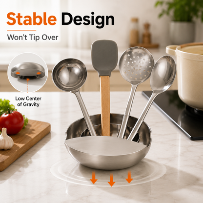 ✨ Stainless Steel Pot Lid & Spoon Rest – Keep Your Counter Clean While You Cook