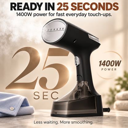 2-in-1 Handheld Garment Steamer & Iron – 1400W Fast Heat-Up, 270ml Large Tank for Home & Travel