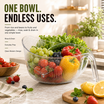 🥬 Multipurpose Wash & Drain Strainer Bowl