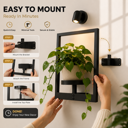 ✨ Modern Wall Plant Shelf With Ambient Light | Space-Saving Home Decor