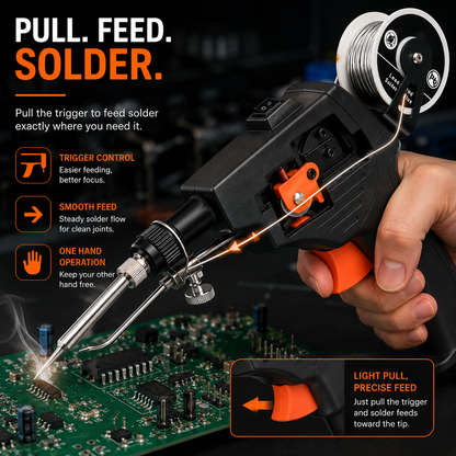 🔥 One-Hand Trigger-Feed Soldering Gun – Easy Soldering for DIY & Electronics Repair