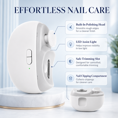 Automatic Electric Nail Clipper & Polisher – Easy Trim, Smooth Finish & Mess-Free Nail Care