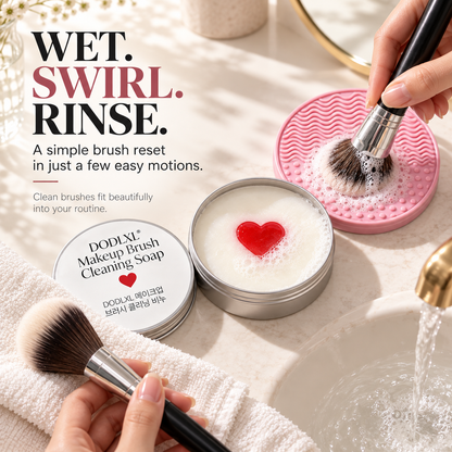 ✨ 2-in-1 Makeup Brush Cleaning Soap & Silicone Pad – Deep Clean Brushes & Sponges