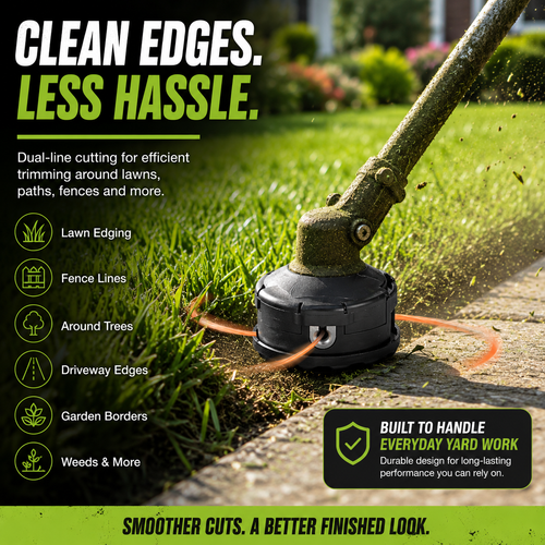 🌿 Replacement String Trimmer Head – Easy Reload for Smooth Yard Trimming