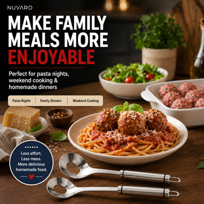 🍝 2-Pack Stainless Steel Meatball Maker Spoon – Make Perfect Meatballs Without Messy Hands