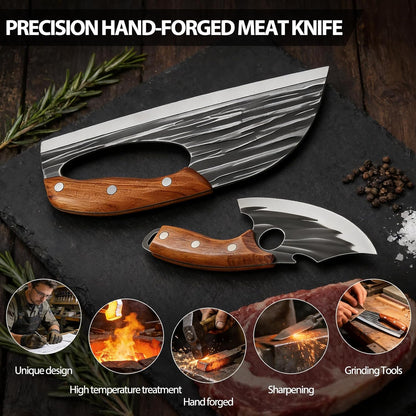 Buy 1 Get 1 Free Forged Kitchen Knife Set - Sharp Durable Meat Cleaver Chef Knife