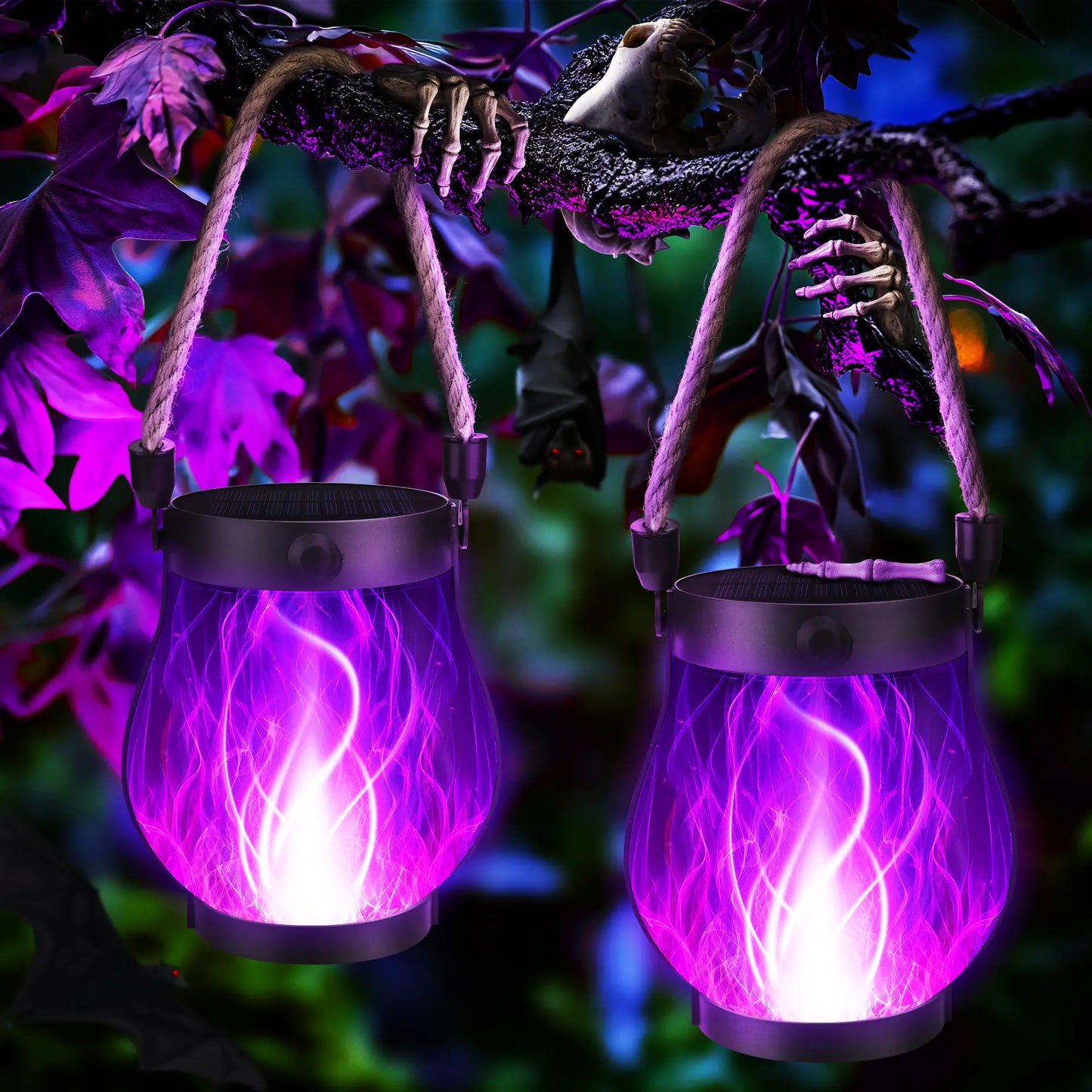 🎃2-Pack – Solar Flickering Flame Lanterns