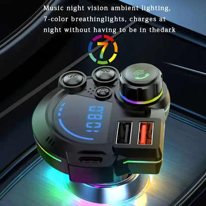 🔥 50% OFF TODAY ONLY ⚡ Car Bluetooth 5.3 FM Transmitter PD 30W Fast Charging • RGB Light • Dual USB • Hands-Free Calls