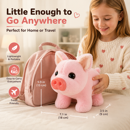 🐷 Hear It Oink! Interactive Plush Pig – The Cutest Cuddle Buddy Kids Can't Put Down 💖