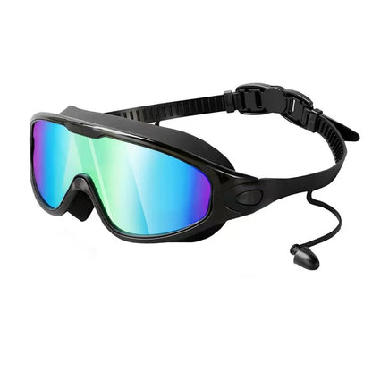 🏊Swim Goggles for Adults, Anti-Fog UV400 Protection No-Leak Wide Vision Swimming Goggles with Swim Cap, Adjustable Quick-Release Big Frame Eyewear for Men Women