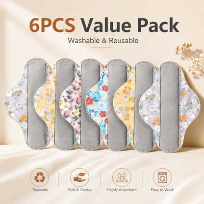 ✨6/12PCS Reusable Leak Protection Pads for Women – Soft, Washable & Breathable Daily Care