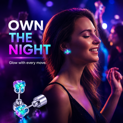 ✨ 7-Color LED Light-Up Crystal Stud Earrings – Party Glow Jewelry 💎