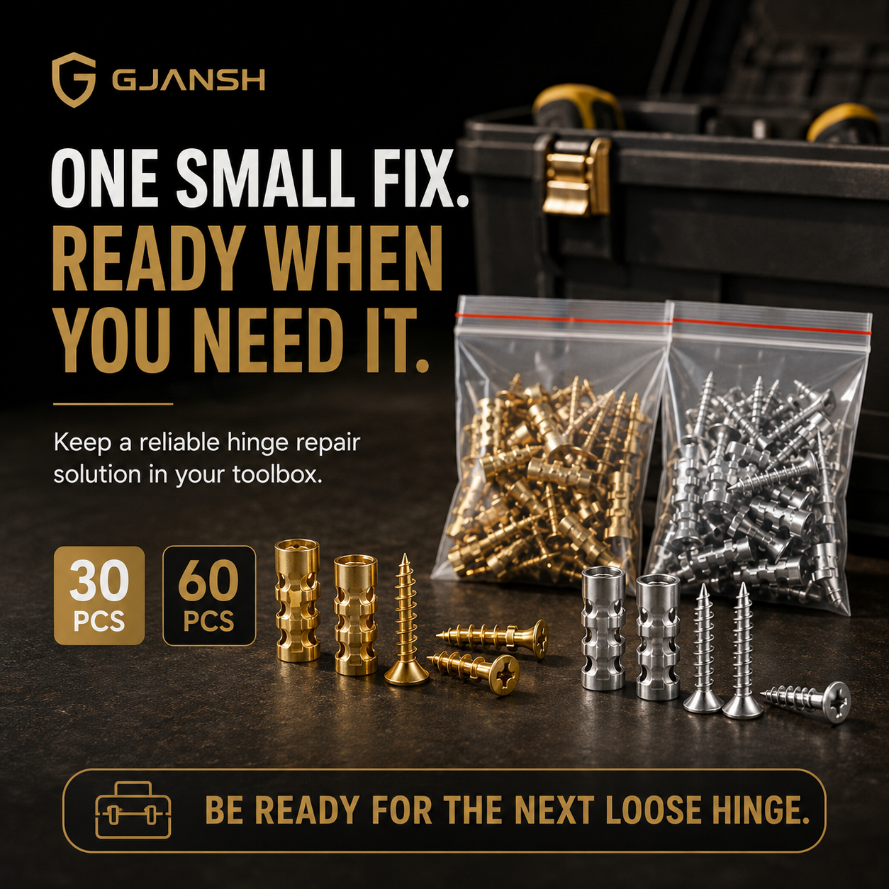 🔩 Door Hinge Thread Repair Kit – Fix Stripped Screw Holes & Loose Cabinet Hinges