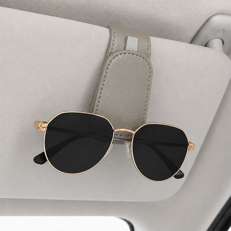 🚗 Premium Leather Car Visor Sunglasses Holder – Keep Your Glasses Organized & Always Within Reach
