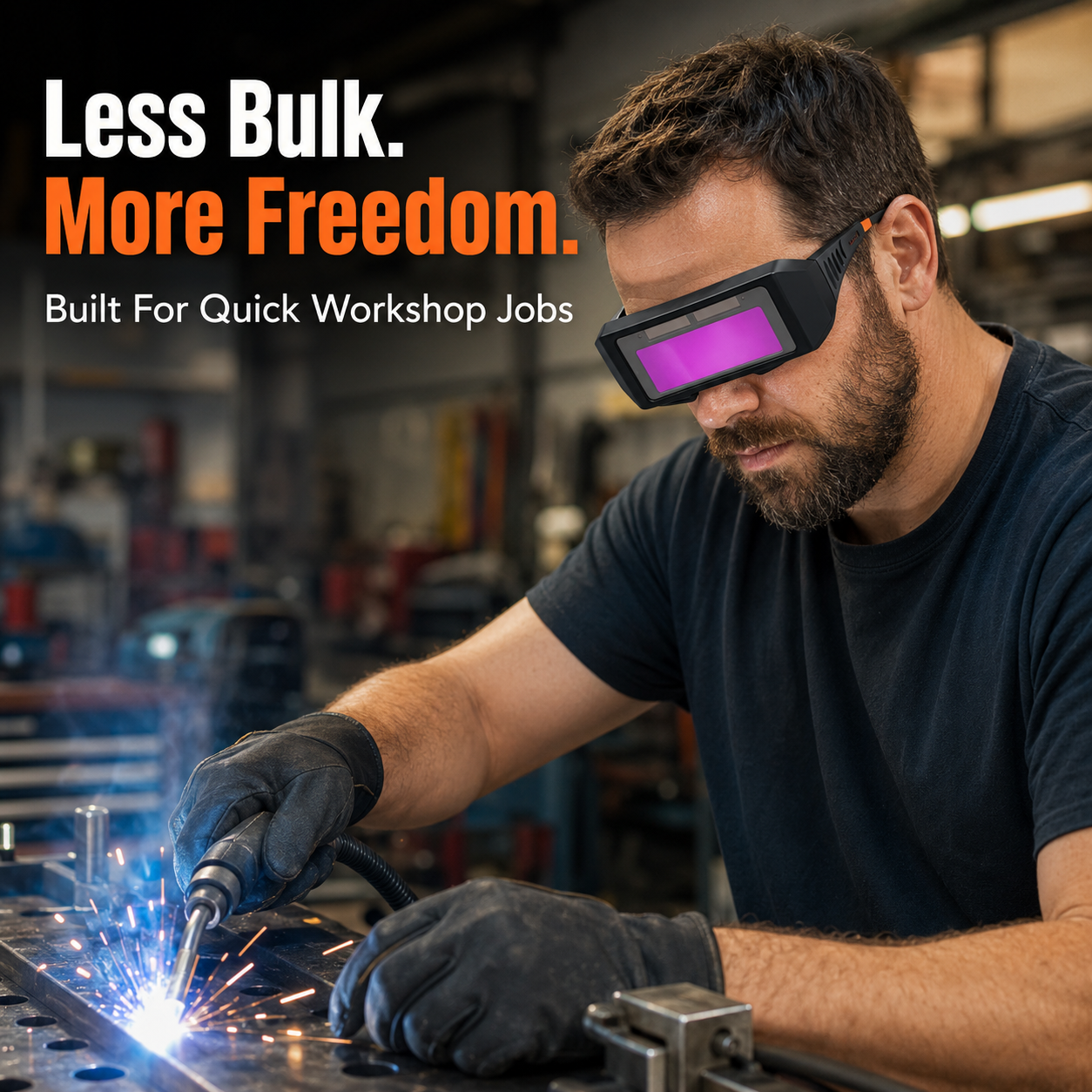 ⚡ Auto-Darkening Welding Goggles – Lightweight Wide-View Workshop Eyewear