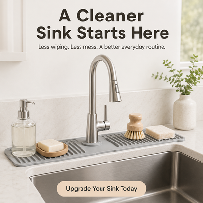💦 Self-Draining Silicone Faucet Mat – Keep Your Sink Dry & Tidy