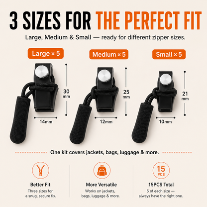 🧥 Universal Zipper Repair Kit – Fix Broken Zippers In Seconds, No Sewing Required
