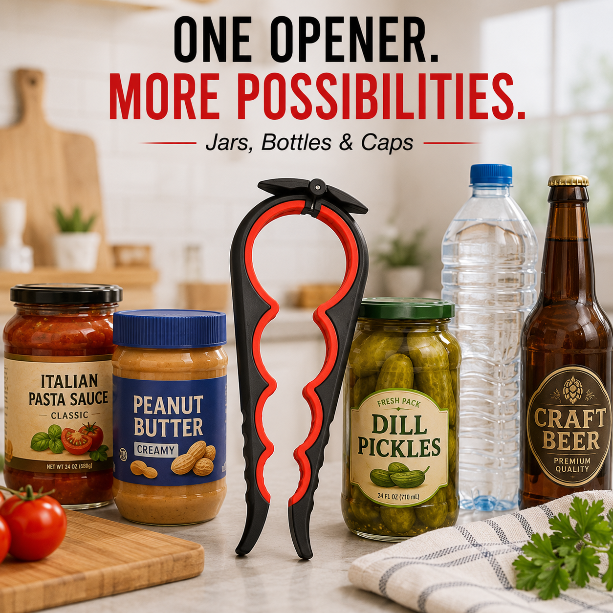 🔥 Open Tight Lids with Ease | 4-in-1 Multi-Function Jar Opener