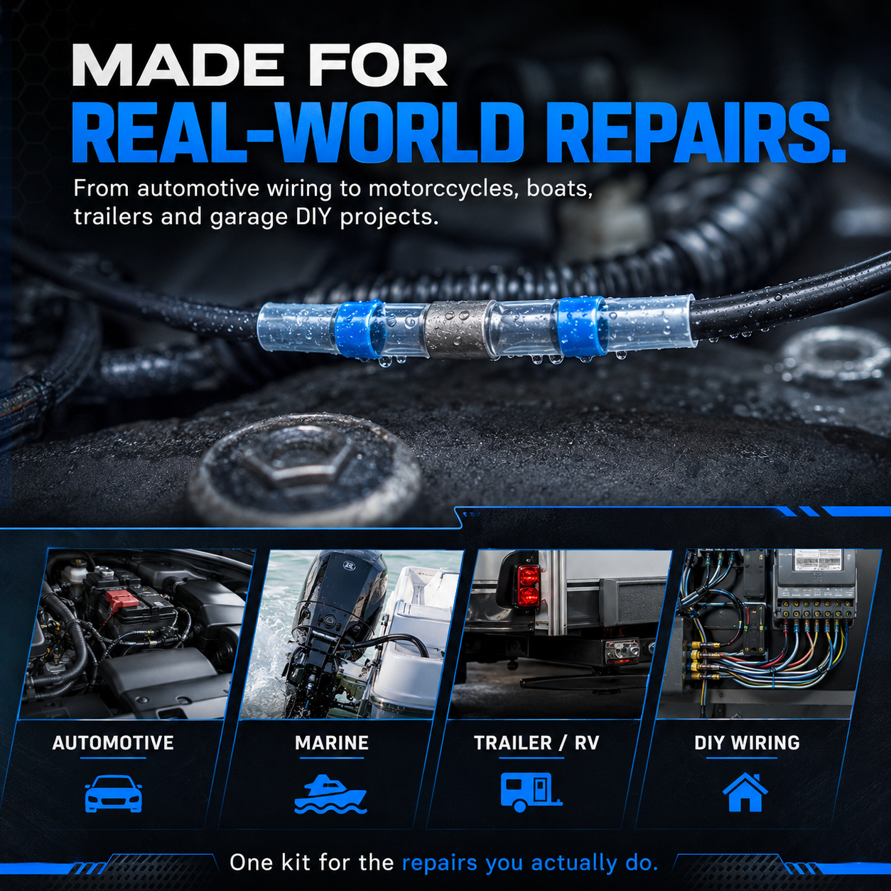 🔥 Waterproof Solder Seal Wire Connector Kit – Heat Shrink Self-Soldering Wire Repair Connectors