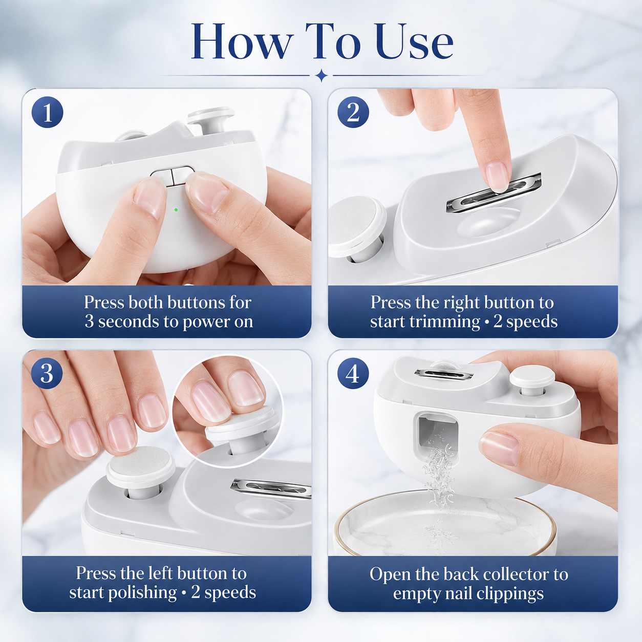 Automatic Electric Nail Clipper & Polisher – Easy Trim, Smooth Finish & Mess-Free Nail Care