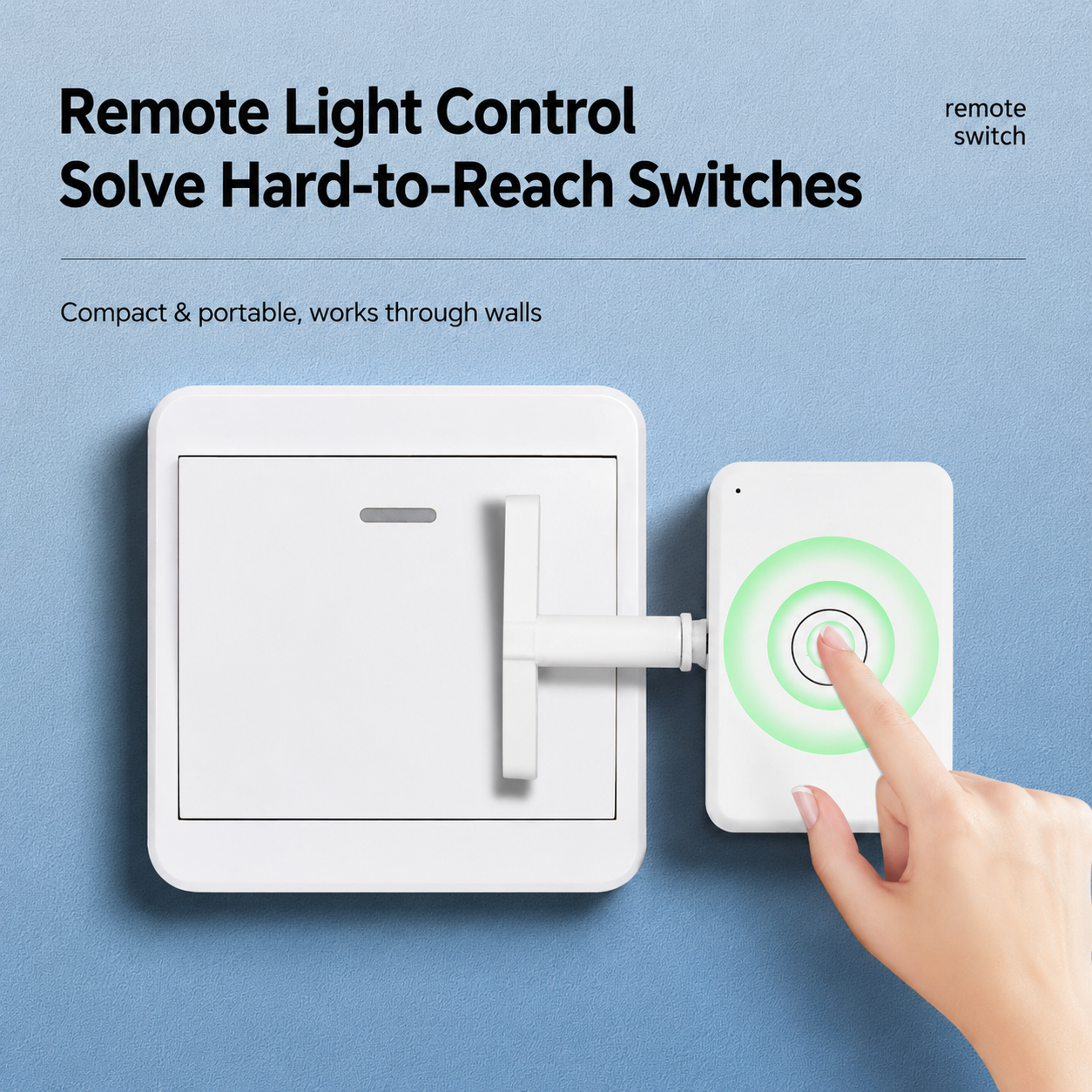 2026 Upgraded RF Remote Switch, Turn Off Lights from Bed, No WiFi Needed