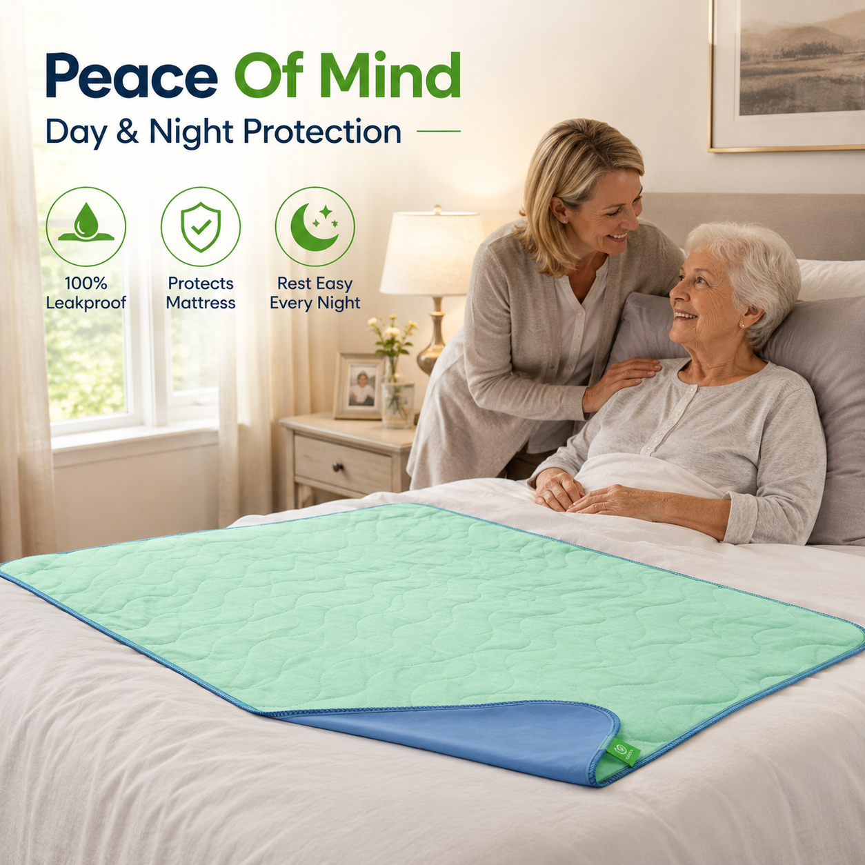 💧 Reusable Washable Underpads – 100% Leakproof Bed Protection for Adults, Kids & Pets | 500+ Washes
