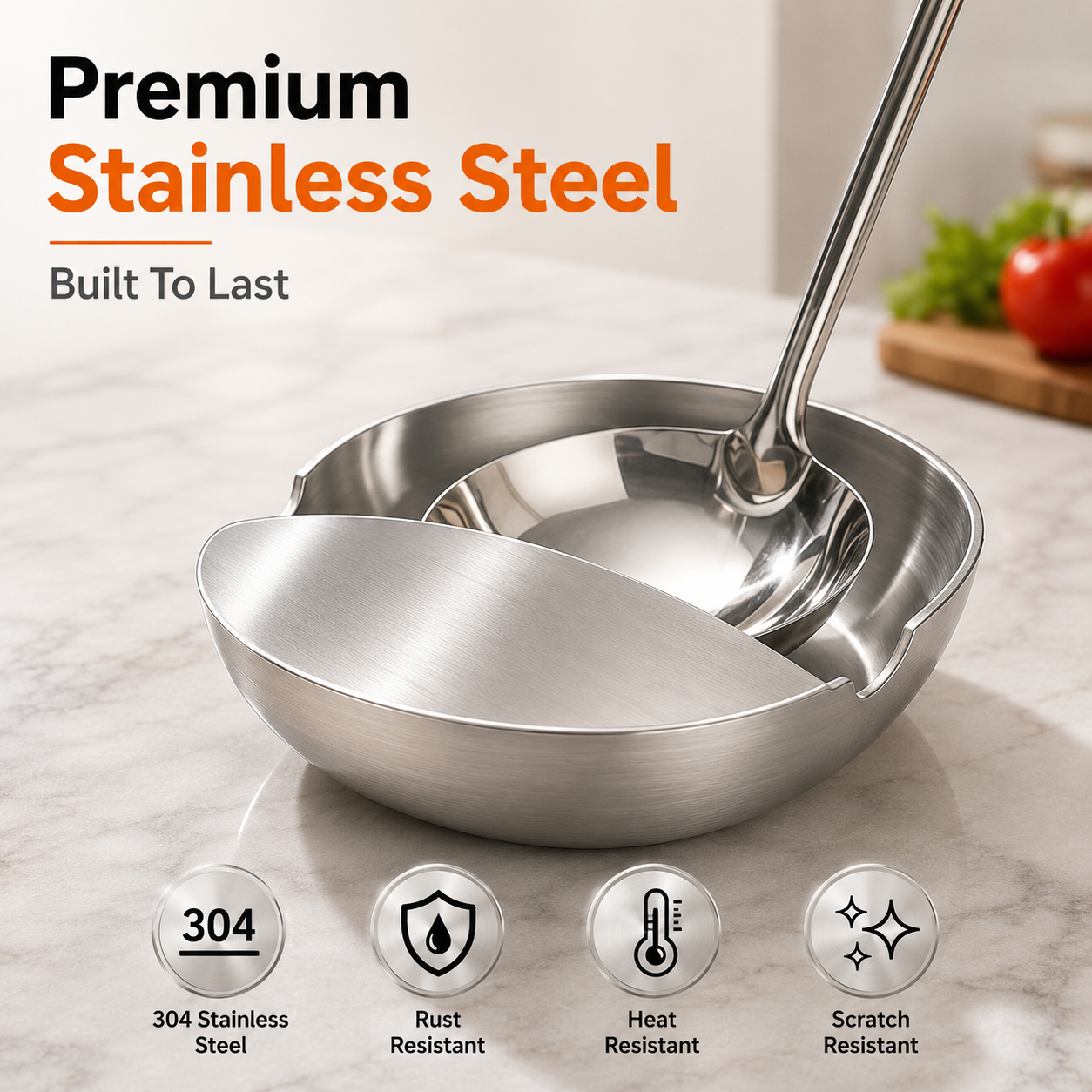 ✨ Stainless Steel Pot Lid & Spoon Rest – Keep Your Counter Clean While You Cook