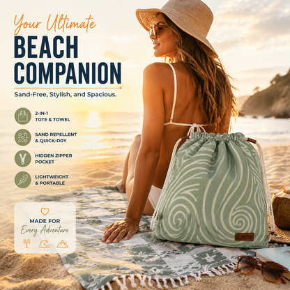 Beach Bag That Turns Into a Towel in Seconds