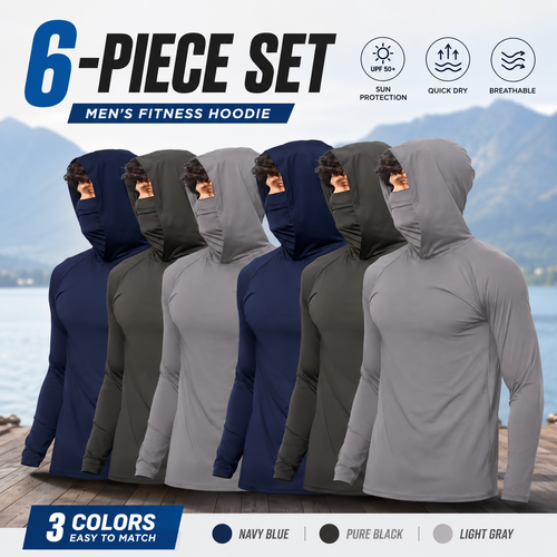 UPF 50+ Protection 6-Pack | Lightweight Active Hoodies for Men – Breathable, Quick-Dry & Built for The Outdoors
