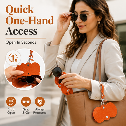 🕶 Clip & Go Leather Glasses Case – Protect Your Sunglasses Anywhere