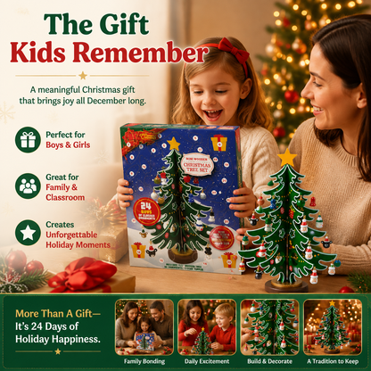 🎄 24-Day Christmas Countdown Calendar – Build Your Own Mini Christmas Tree With Daily Surprise Ornaments