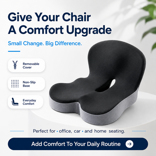 🪑 Ergonomic Memory Foam Seat Cushion – Ultimate Comfort Support for Office, Car & Home