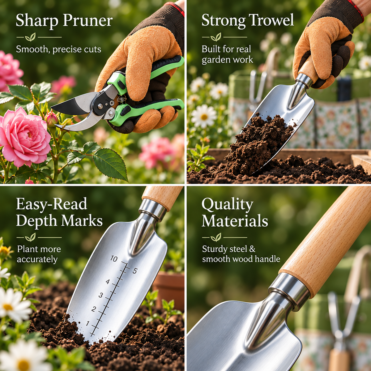 Bloom & Grow Floral Gardening Gift Set with Tool Tote