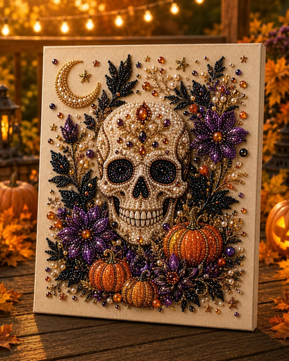 🔥LAST DAY 50% OFF - 🎃 Halloween Pearl Diamond Art Kit – DIY 3D Sparkling Bead Painting Craft For Spooky Home Decor