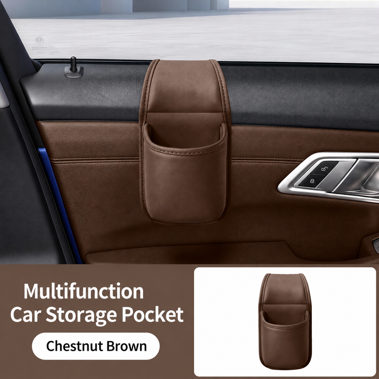 📱 Car Phone Storage Pocket – Slim Organizer for Phones, Keys & Cards