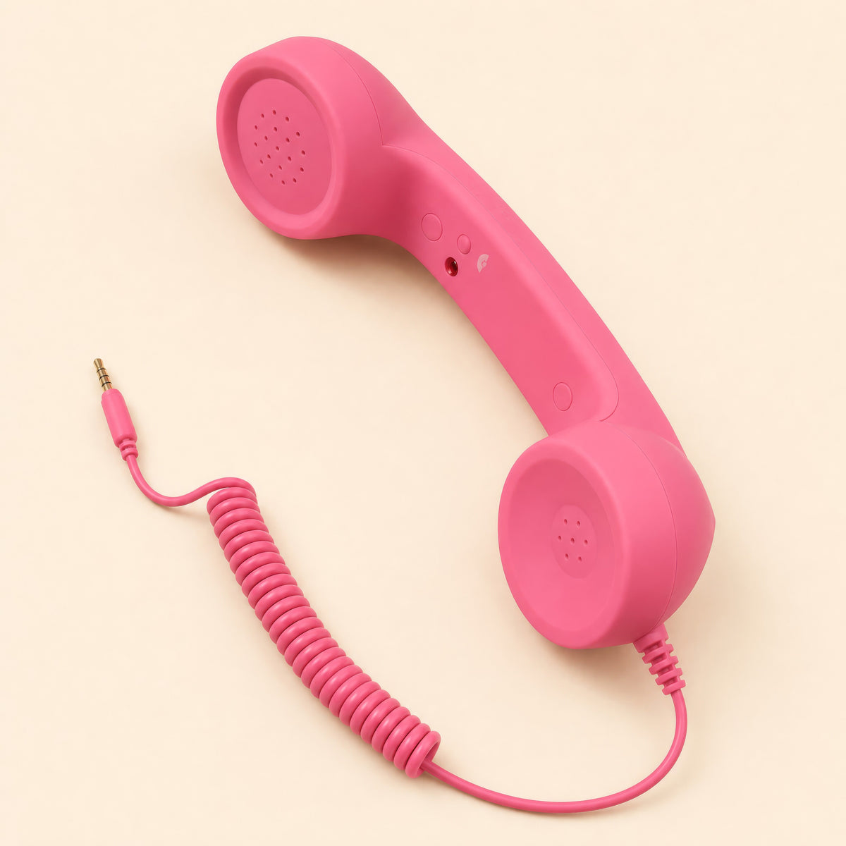 DialBop Retro Handset in bubblegum pink with coiled cord and 3.5 mm jack