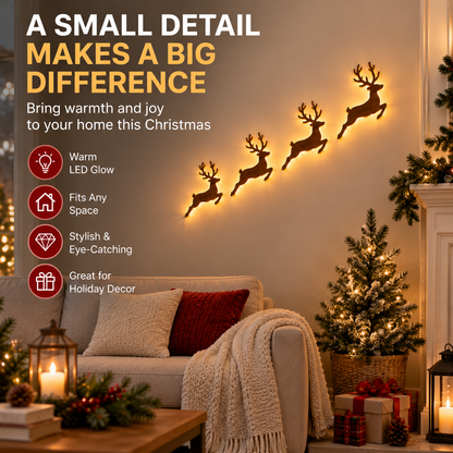 🎄 LED Christmas Reindeer Wall Lights – Magical Holiday Deer Decoration For A Cozy Christmas Home