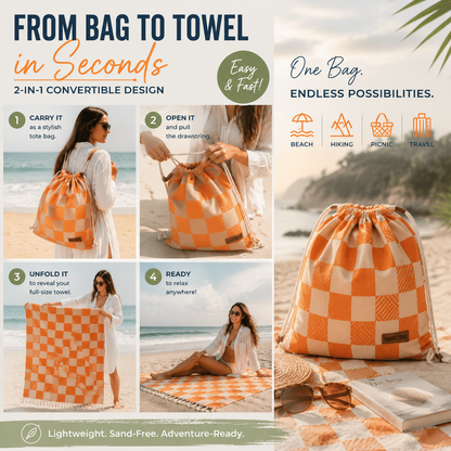Beach Bag That Turns Into a Towel in Seconds