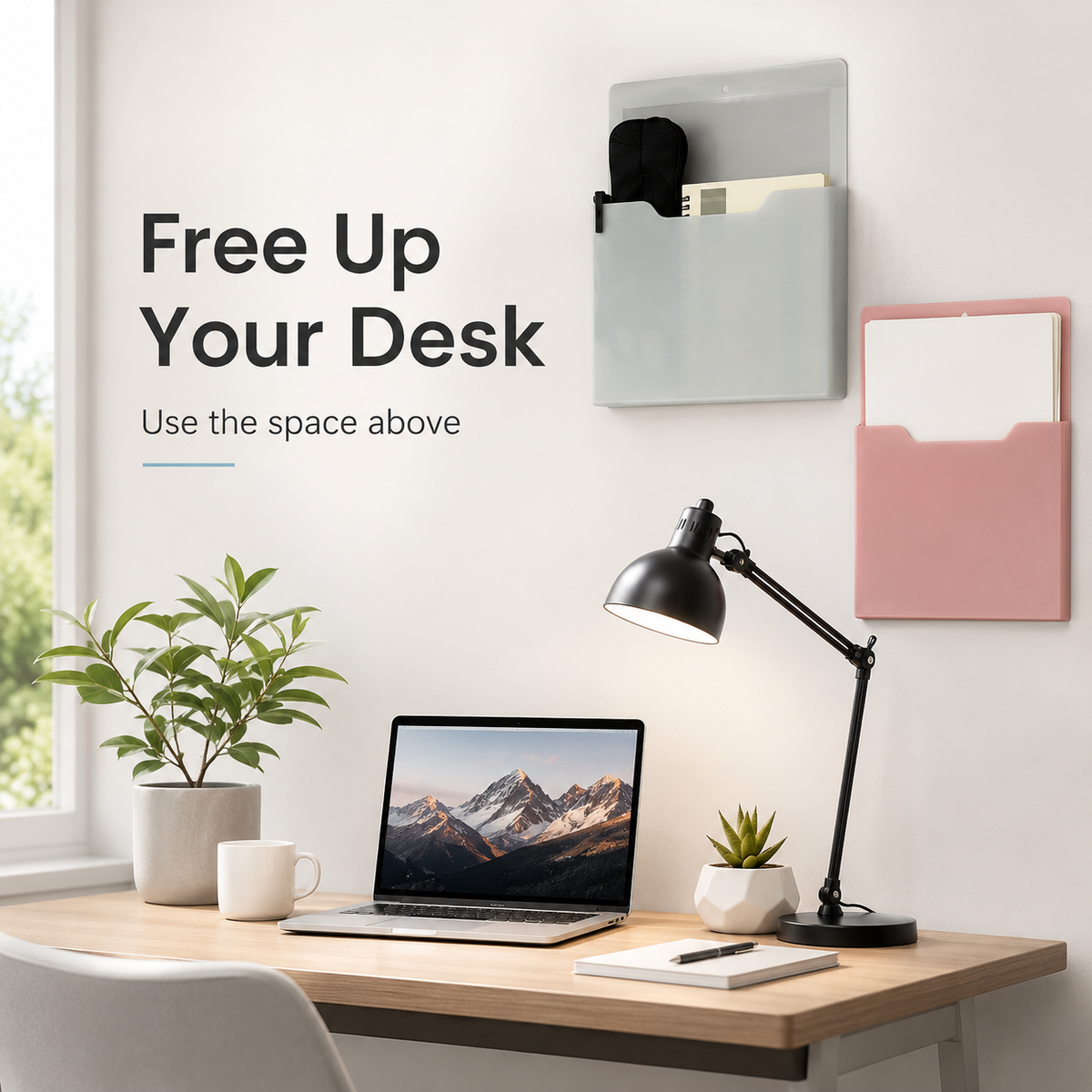 🧲 4pcs Magnetic File Organizer – Clear Clutter & Save Space