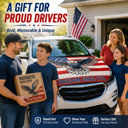 🇺🇸 Texas Flag Car Hood Cover with Dual Triangle Fasteners – Easy-Install Patriotic Decoration for Trucks, SUVs & Cars
