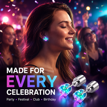 ✨ 7-Color LED Light-Up Crystal Stud Earrings – Party Glow Jewelry 💎