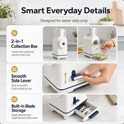 ⚡ QC01 Smart Electric Vegetable Cutter – Make Perfect Slices, Shreds & Spirals In Seconds