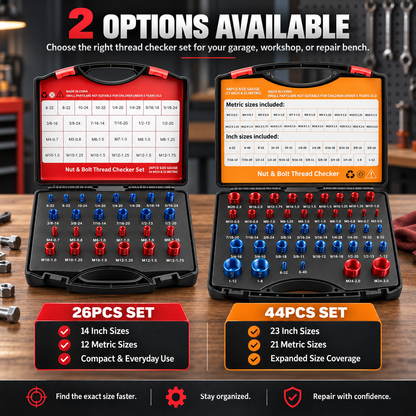 🔩 Nut & Bolt Thread Checker Set – Find Any Bolt Size in Seconds