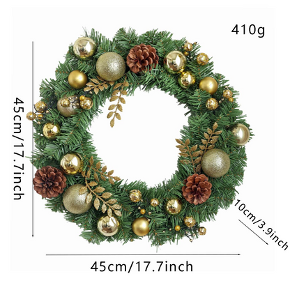 🎄 17.7" Christmas Wreath – Instant Holiday Magic for Your Home